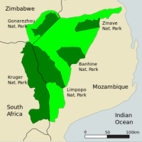 Limpopo National Park, surface: 99.800 km2 200x200