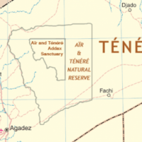 Aïr and Ténéré National Nature Reserve, surface: 77.360 km2 200x200